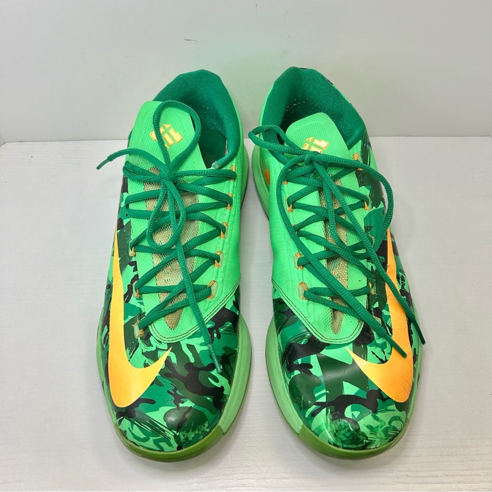 Nike KD 6 Kevin Durant Easter 2014 Basketball Trainers Shoes Green Orange Sz 12